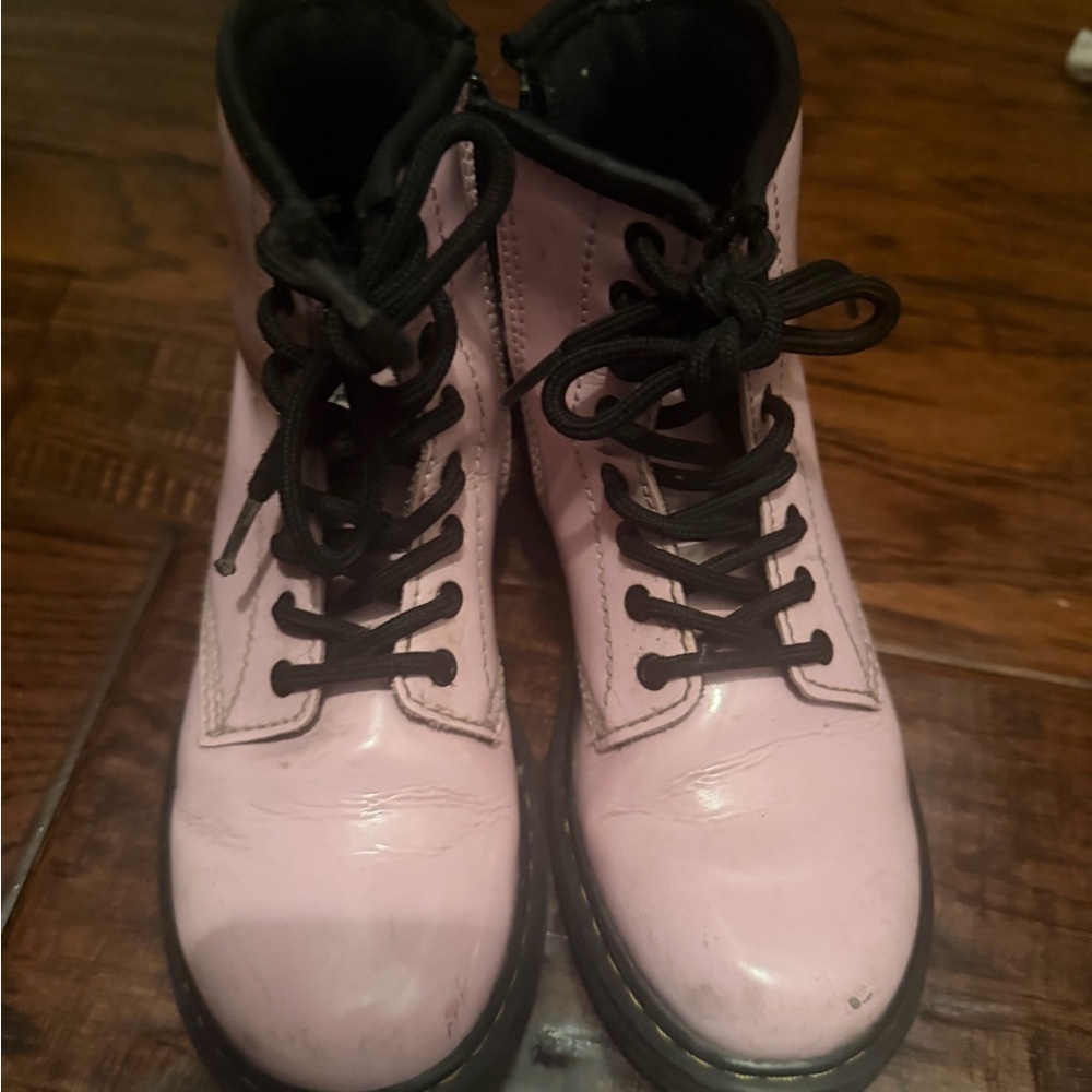 Kids Pink Doc Marten Lace-Up Boots - Picture 4 of 7